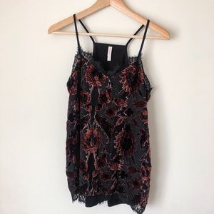 Xhilaration floral velvet patterned cami